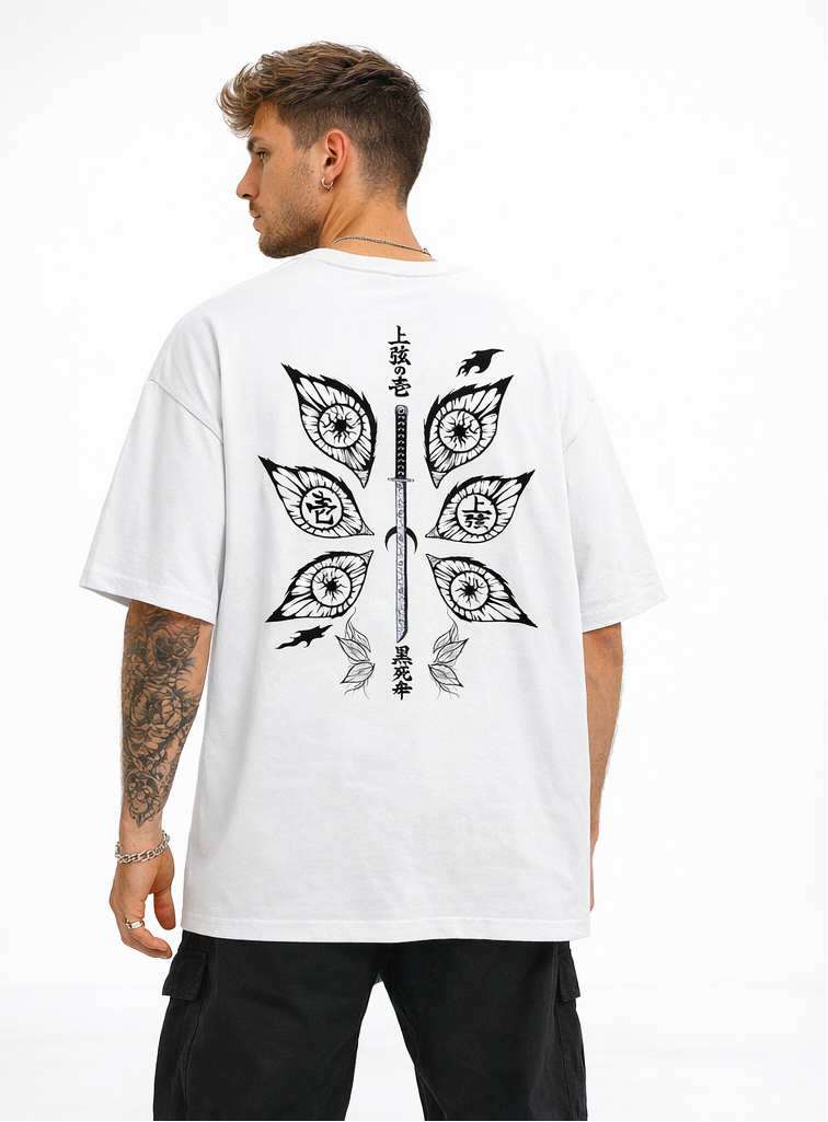 Camiseta Demon Slayer Kokushibo. T-Shirt Demon Slayer. Maglietta Demon Slayer. Maillot Demon Slayer